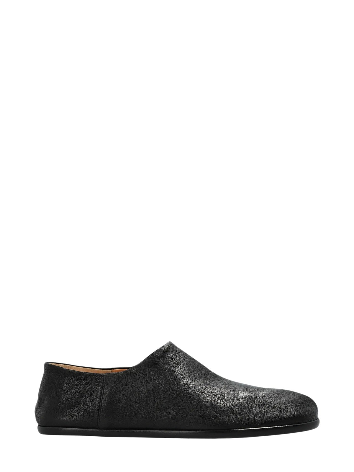 Black Minimalist Tabi Leather Shoes