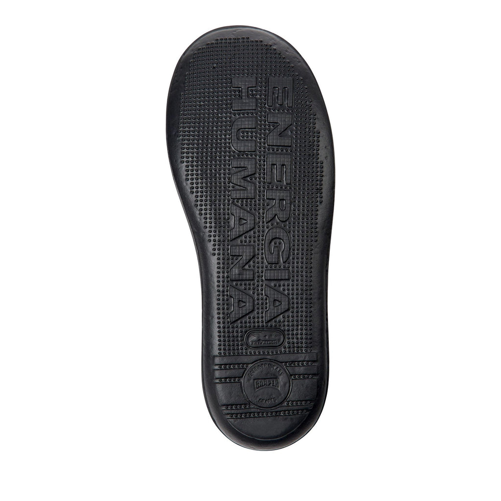 Black Beetle Ribbed Design Leather Sneakers