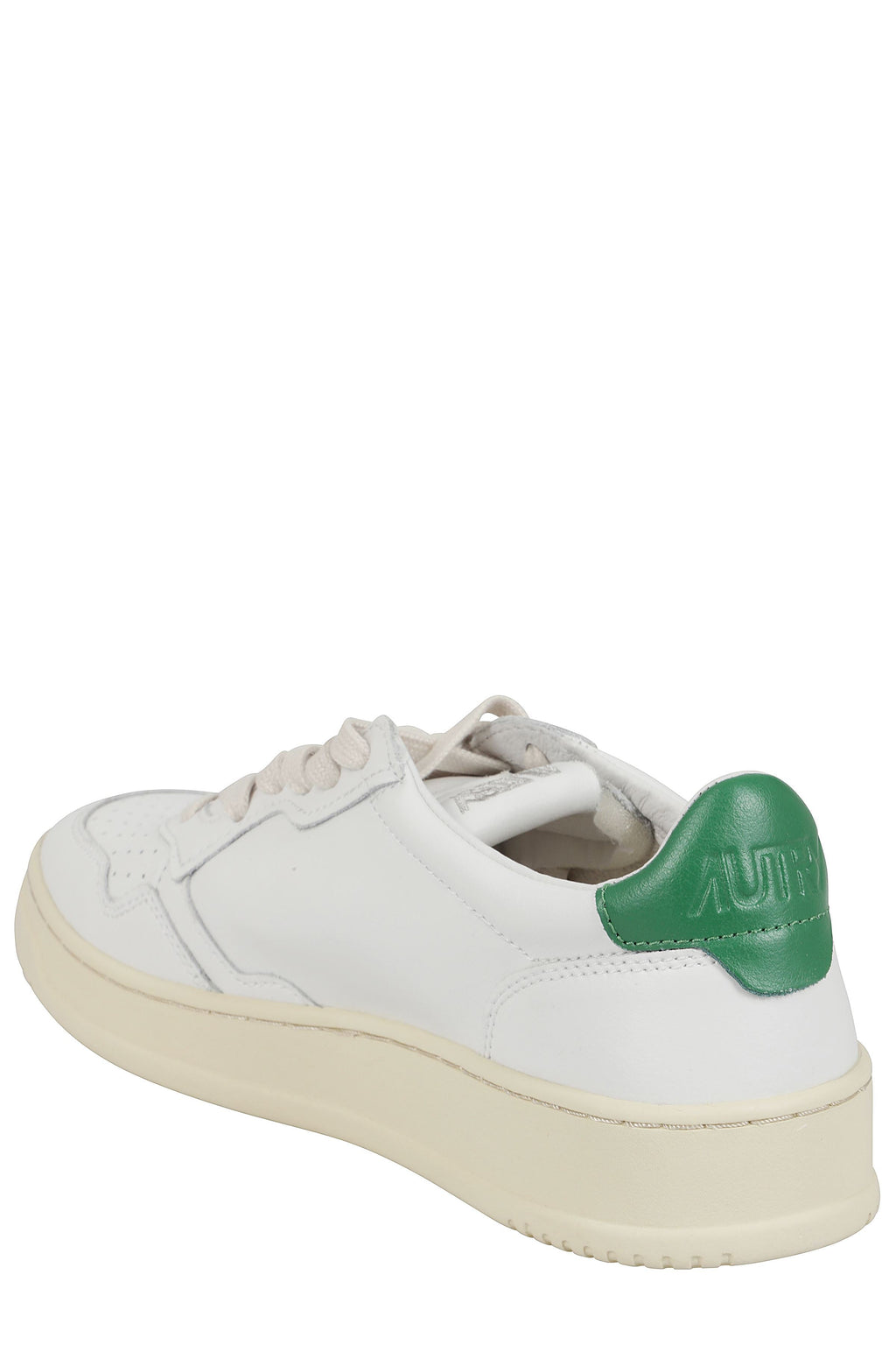 Medalist Low White and Green Suede Leather Sneakers