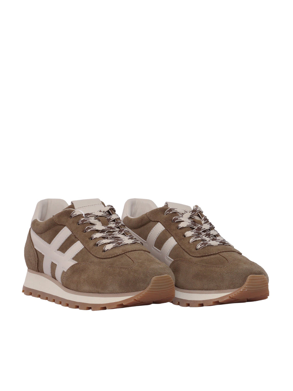 H701 Calfskin Suede Contrasting Sneakers