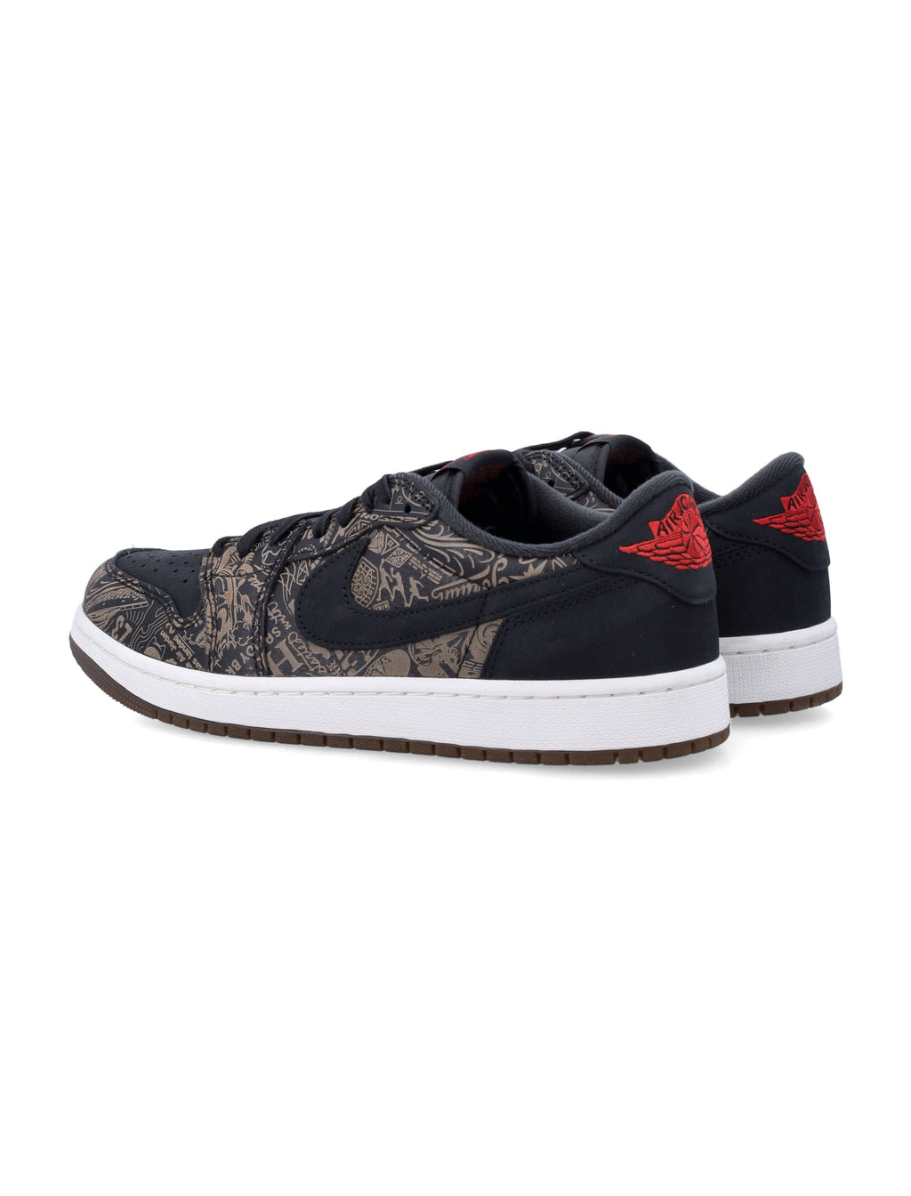 Black Air Jordan 1 Low OG Laser Leather Sneakers