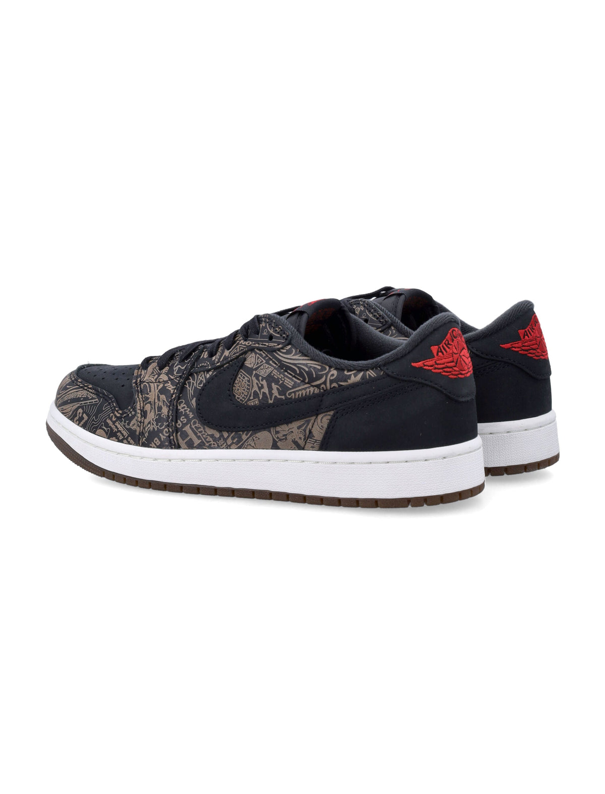Black Air Jordan 1 Low OG Laser Leather Sneakers