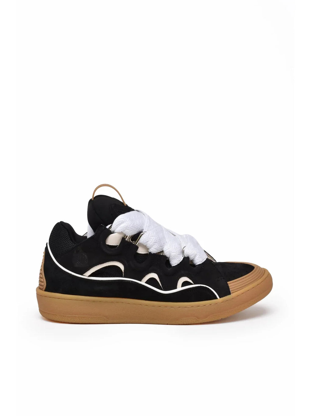 Lanvin Curb Suede Sneakers - Black/White