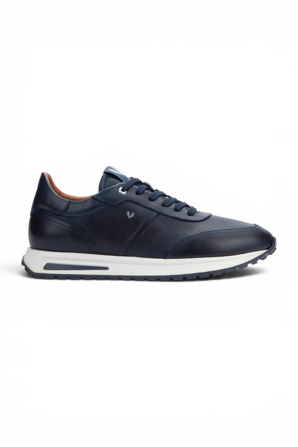 Martinelli Men's Blue Leather Sneakers Trainer Lace-Up Shoes - Hanbury