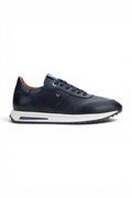 Martinelli Men's Blue Leather Sneakers Trainer Lace-Up Shoes - Hanbury