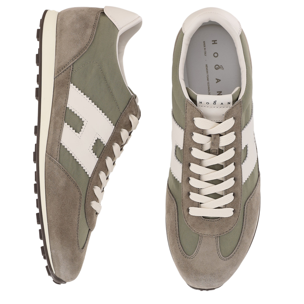 Low-Top Sneakers In Suede And Mesh With Memory Foam Insole