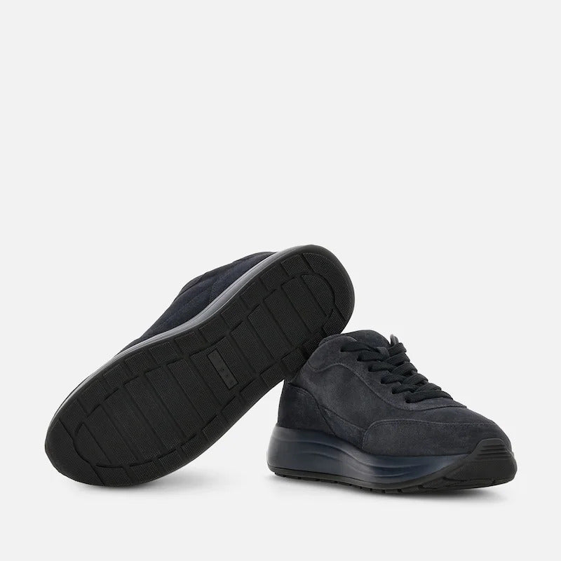 H719 Allacciato H Blue Calfskin Suede Sneakers