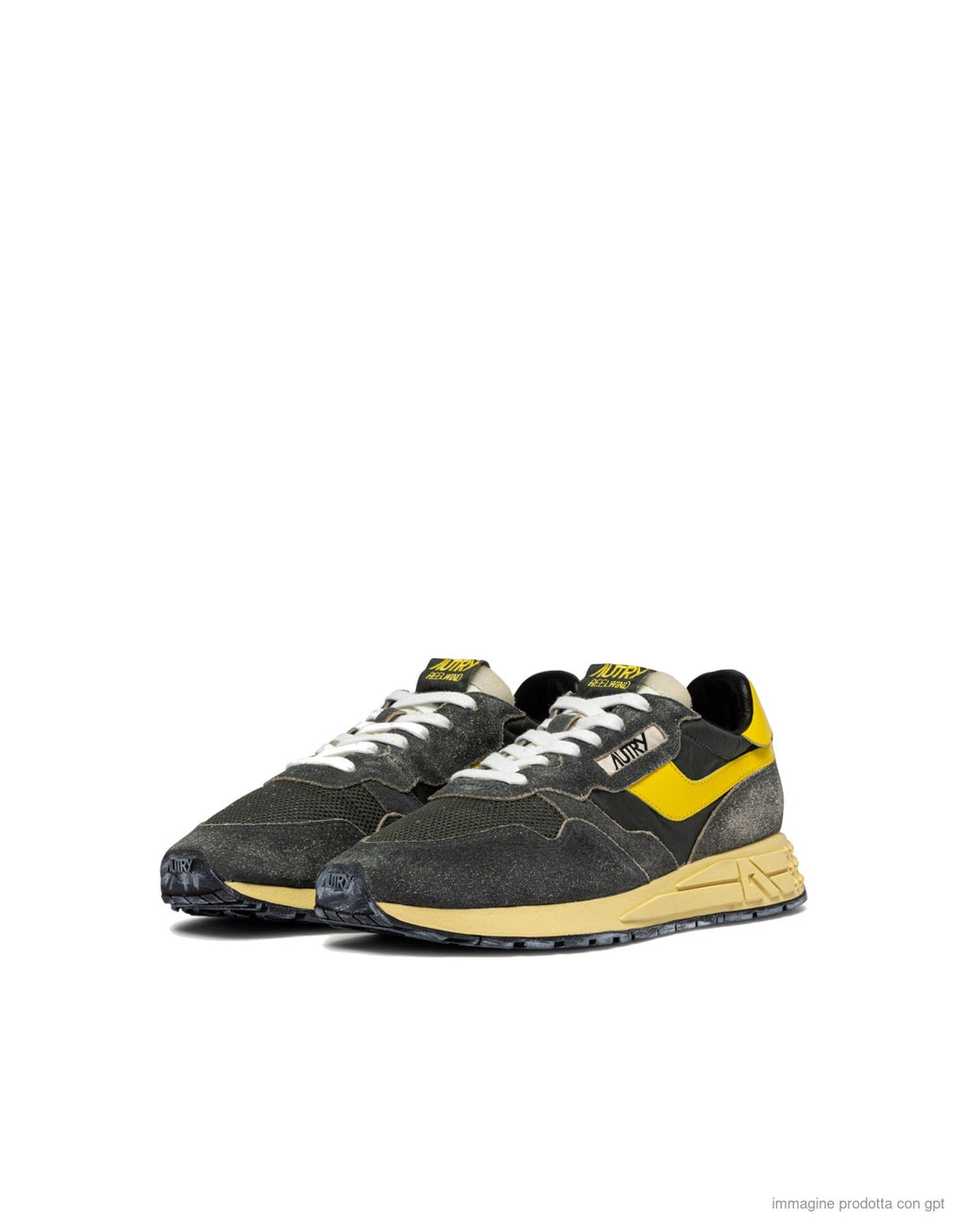 Autry Reelwind Low Sneakers In Grey And Yellow | Men Vwlm Gq06