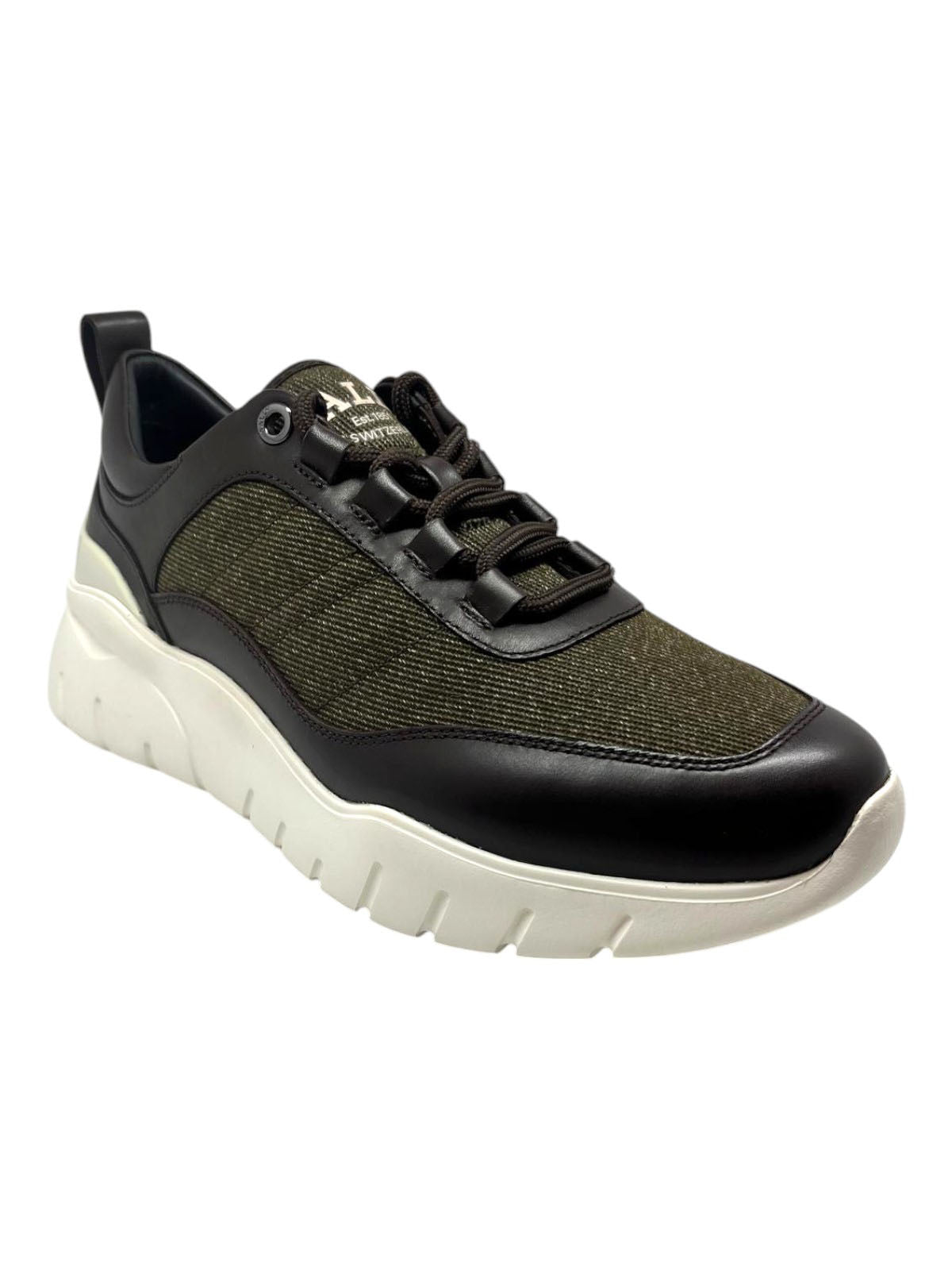 Bally Bredley 6239584 Men's Ebano Leather & Fabric Sneakers Size 7