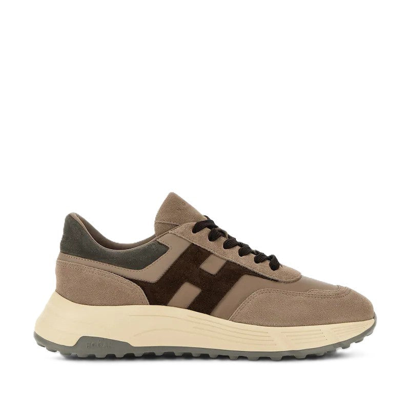 Beige Calfskin Mutton Low-Top Sneakers
