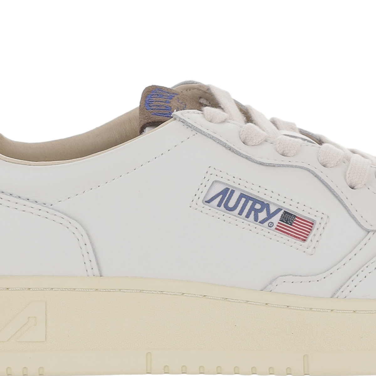 Low-Top Leather Sneakers With Suede Heel Tab And Logo Details