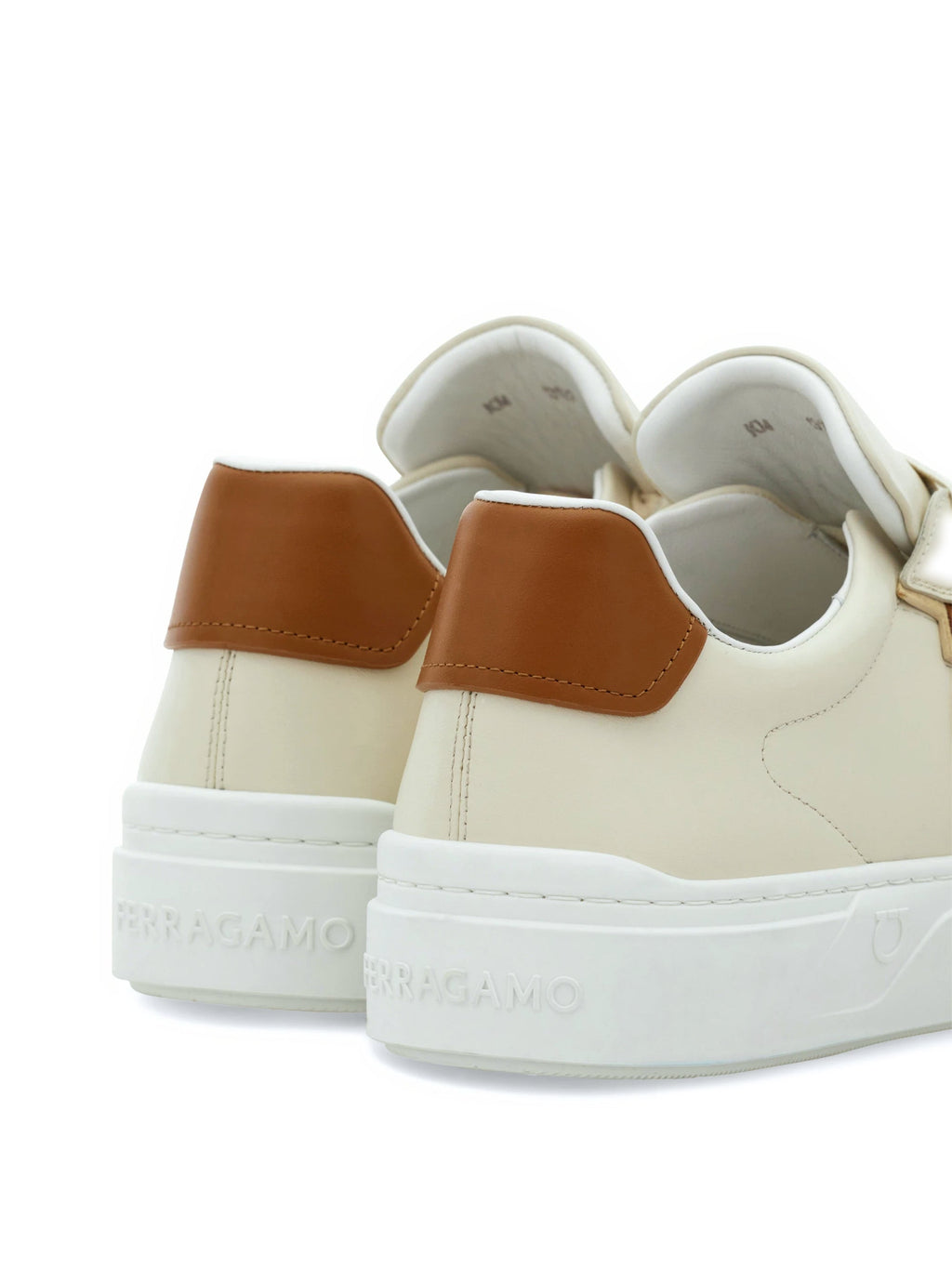 Low-Top Leather Sneakers with Prominent Logo Detail