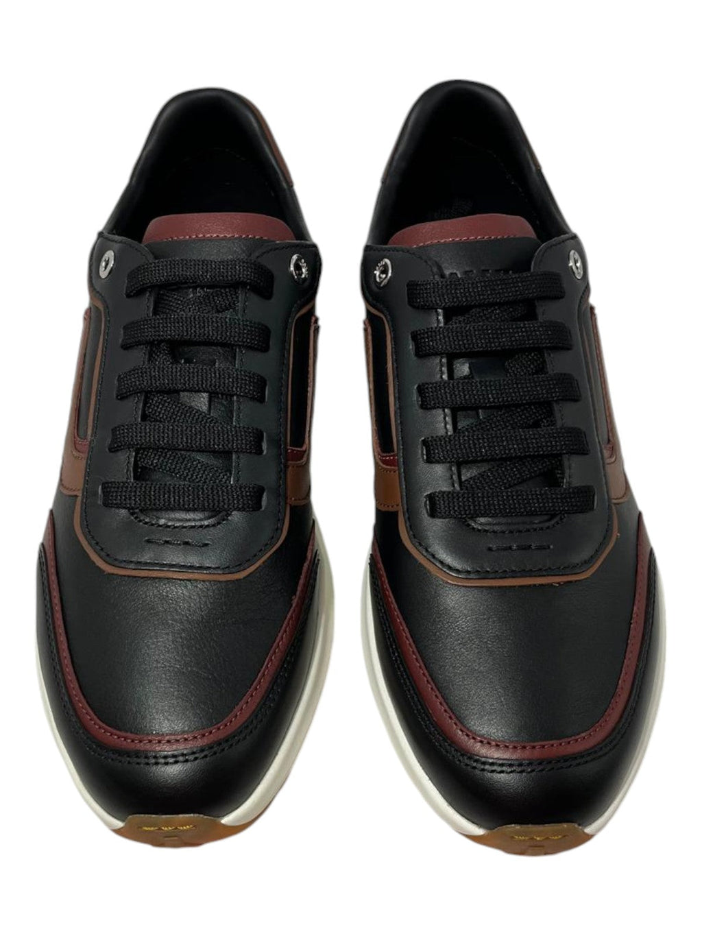 Bally Demmy 6301864 Men's Black/Heritage Red/Cuero Leather Sneakers