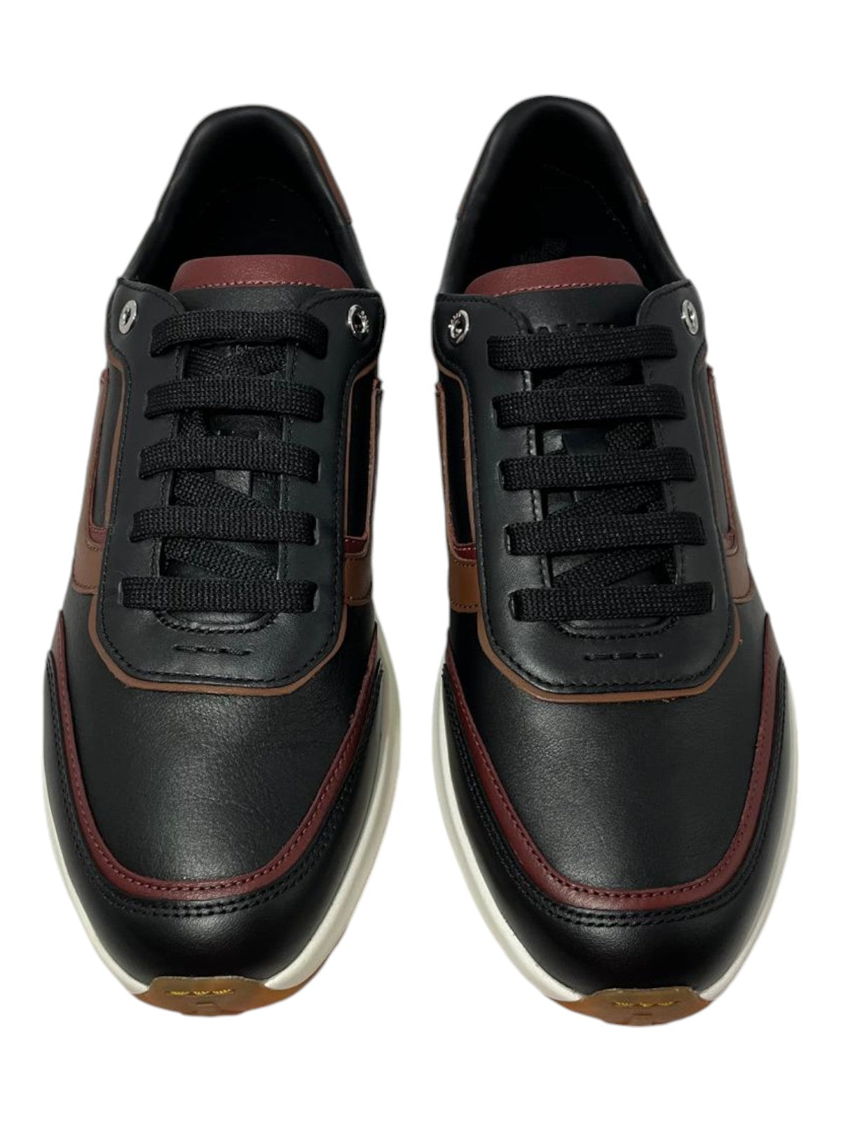 Bally Demmy 6301864 Men's Black/Heritage Red/Cuero Leather Sneakers