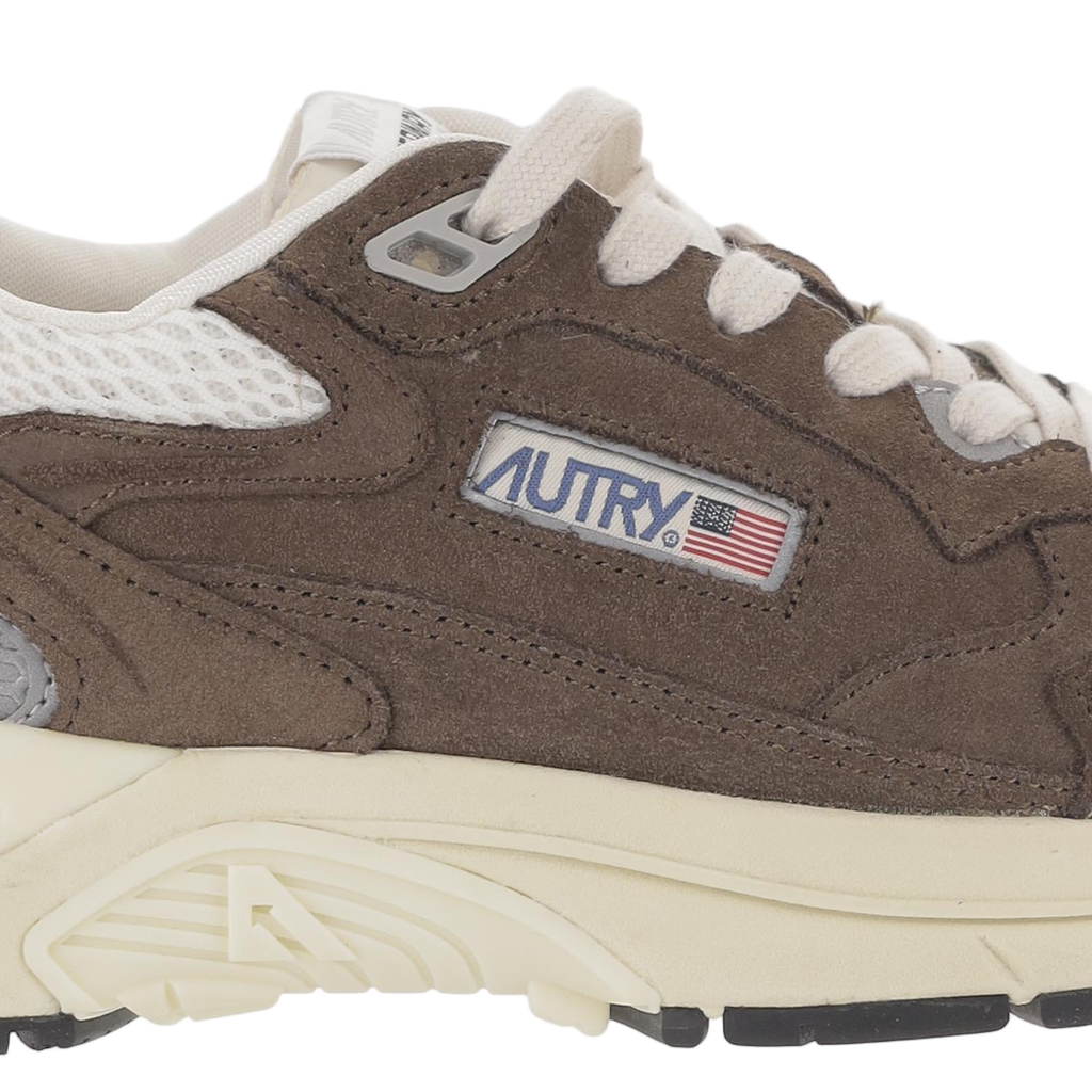 Brown Suede Mesh Terry Sneakers