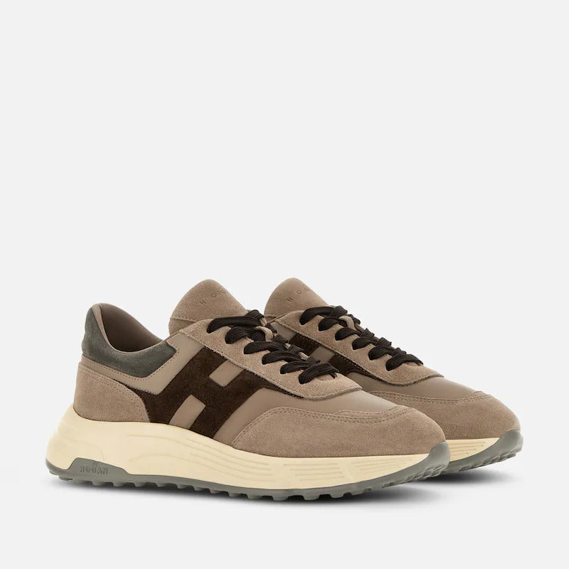 Beige Calfskin Mutton Low-Top Sneakers