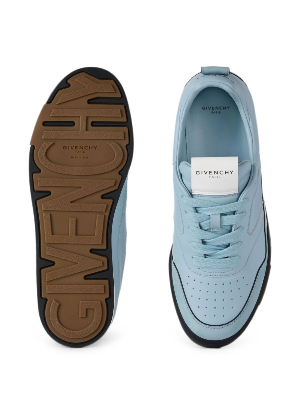 Light Blue Black Accent Low-Top Sneakers