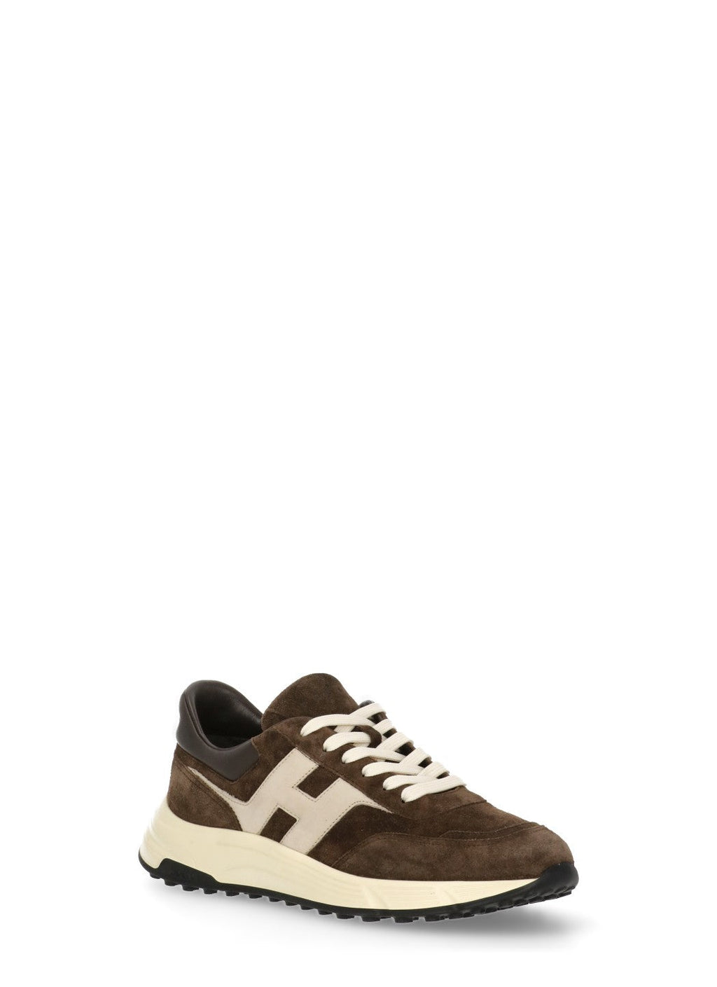 Brown Imprinted Logo Suede Low-Top Sneakers