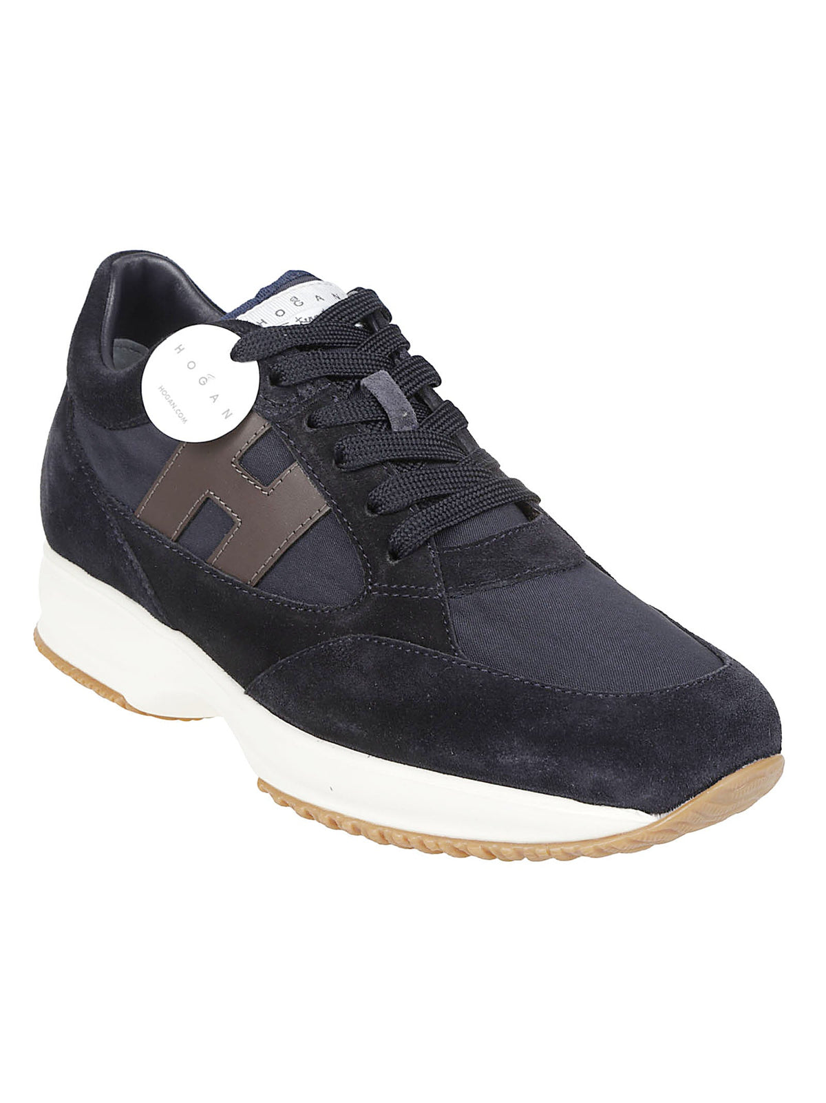 Interactive Suede-Trim Low-Top Sneakers