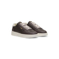 Leather sneakers with gold-tone logo
