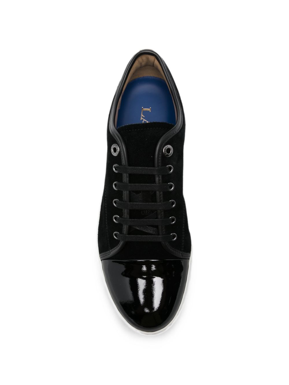 Black Suede Patent Leather Sneakers