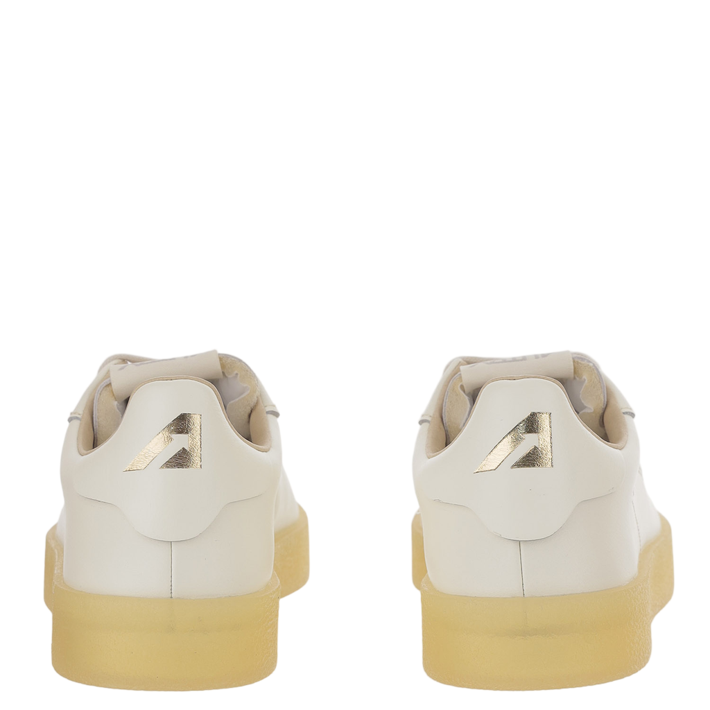 Low-Top Leather Sneakers With Padded Heel And Panel Design