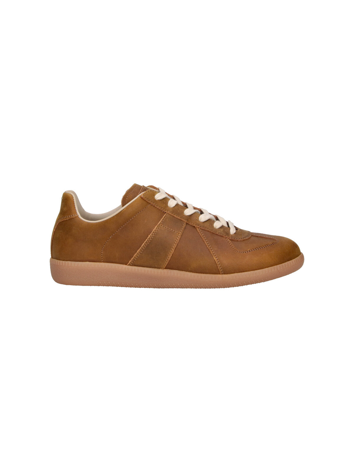Brown Low-Top Leather Sneakers
