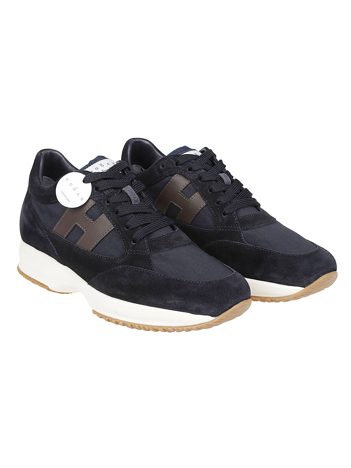 Interactive Suede-Trim Low-Top Sneakers