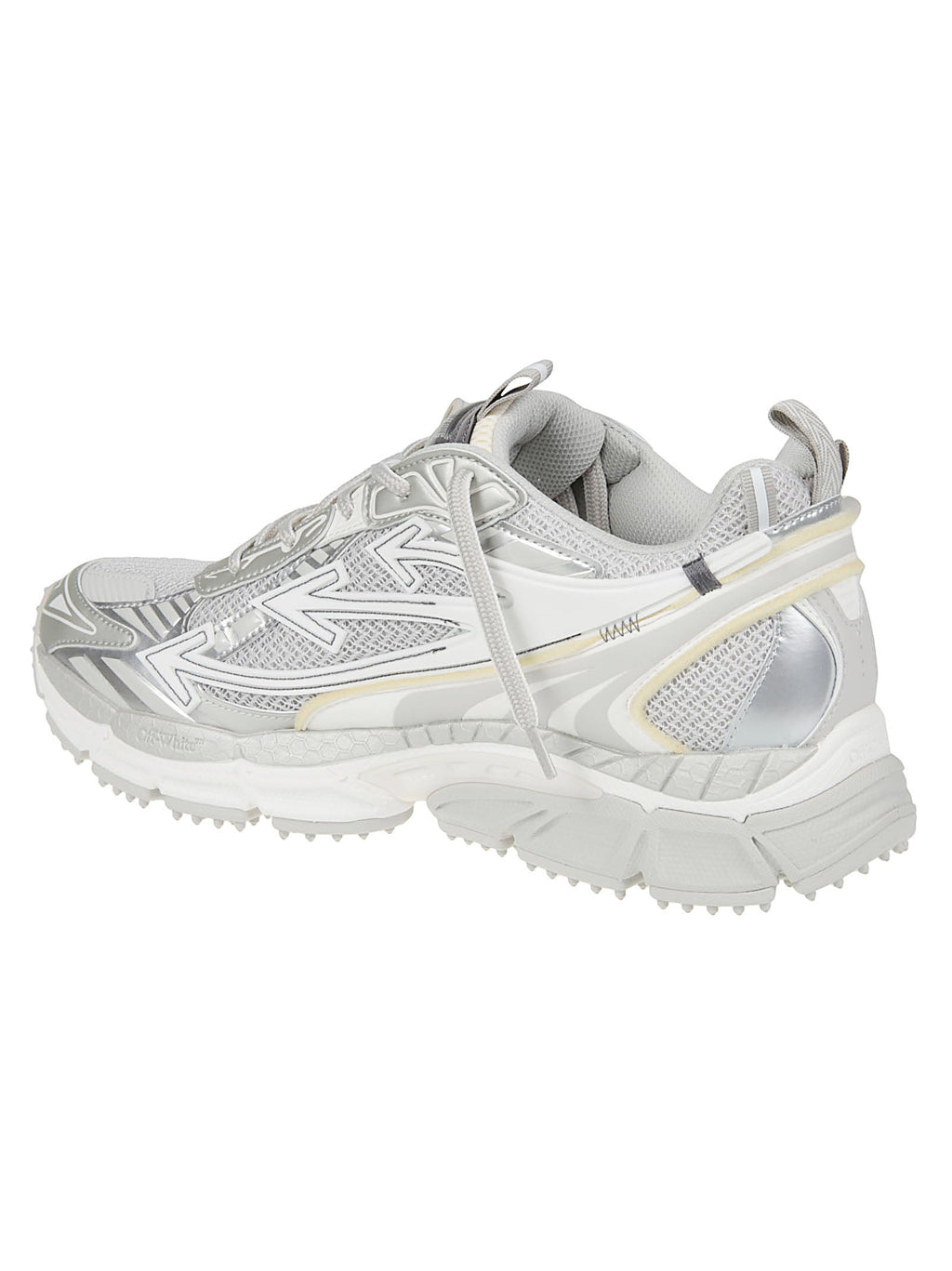 Be Right Back White Futuristic Textured Grip Sole Sneakers