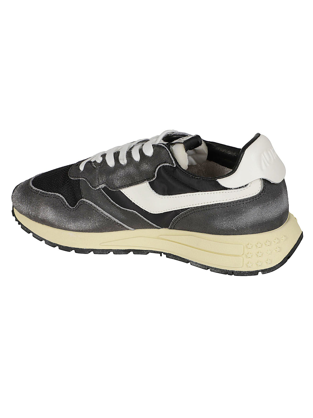 Low-Top Sneakers with Nylon and Suede Cow Leather Composition