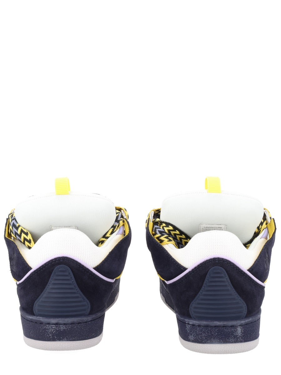 Black Curb Zigzag Laces Padded Sneakers