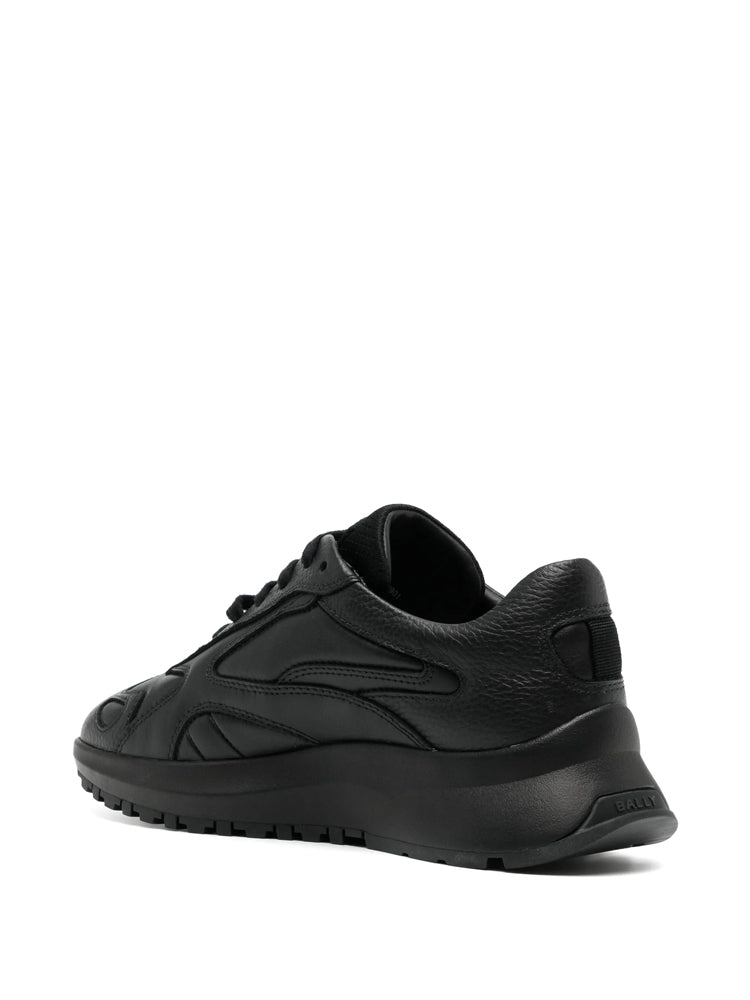 Black Gold Accent Leather Sneakers