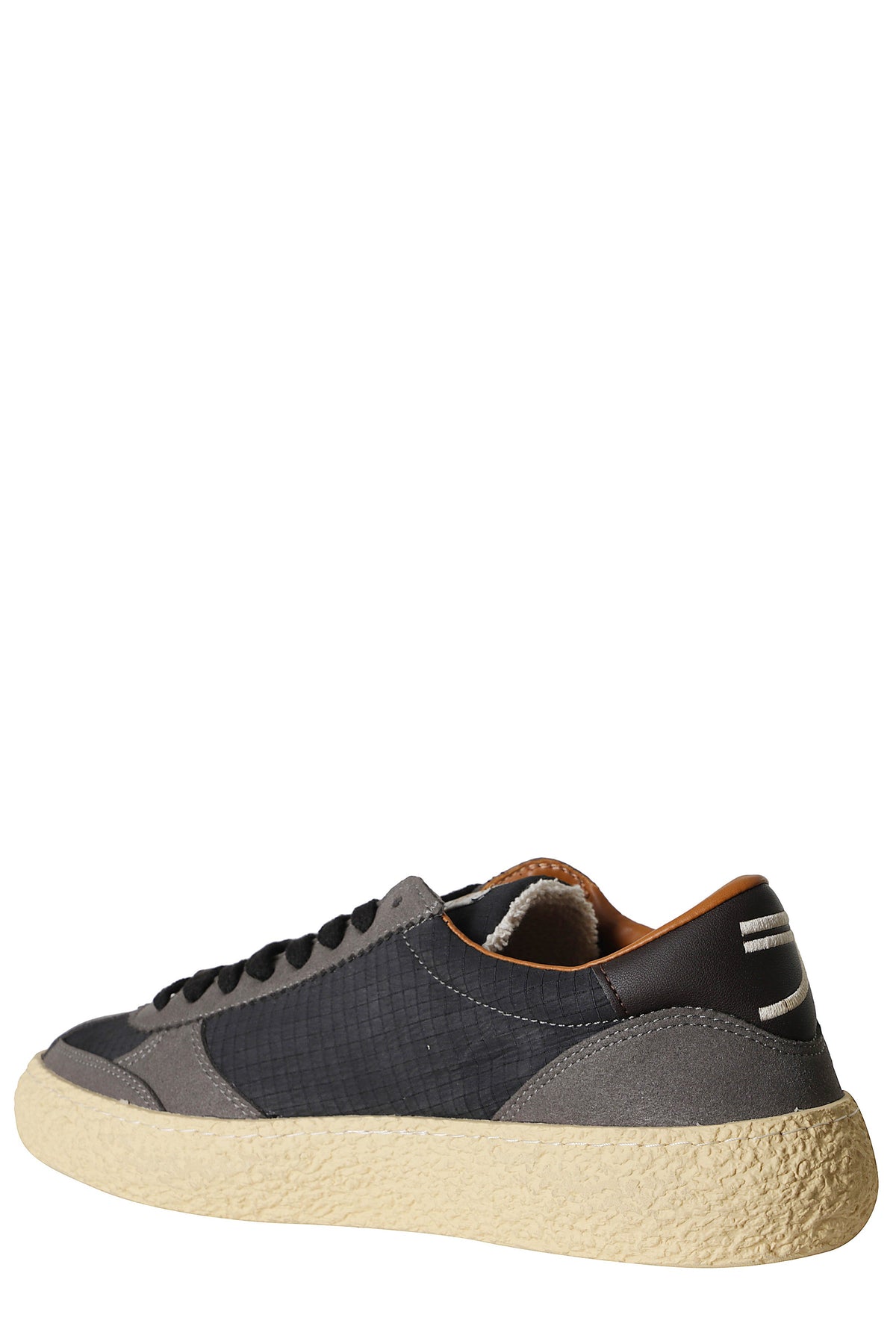 Gray 1.01 Vintage Logo Details Suede Rubber Sneakers