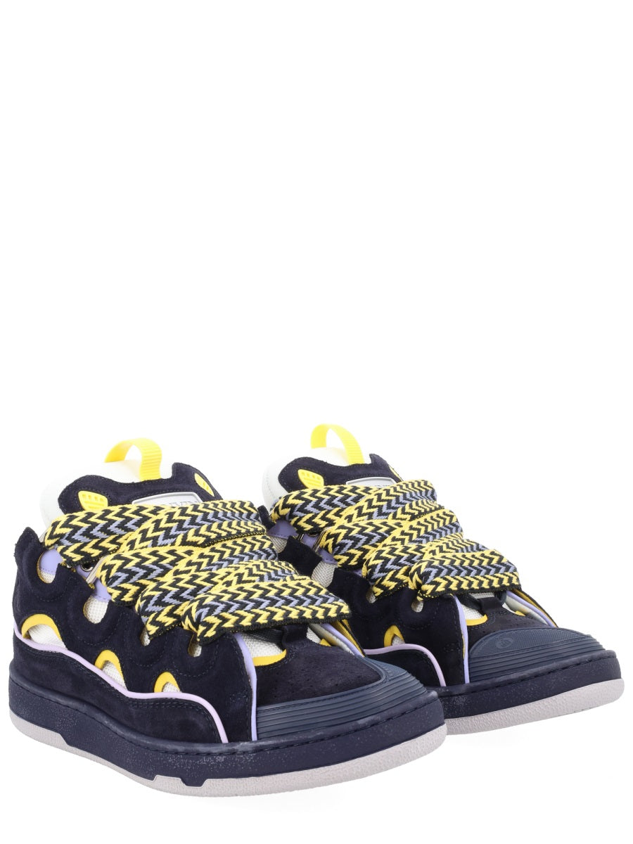 Black Curb Zigzag Laces Padded Sneakers