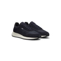 Lace-up sneakers in lightweight fabric with suede trims