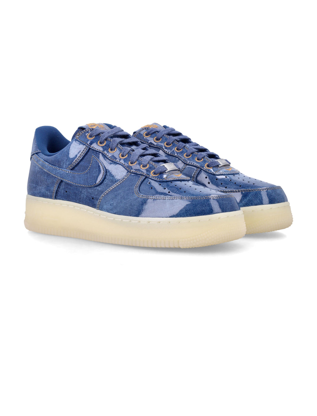 Air Force One Glossy Coated Denim Low-Top Sneakers
