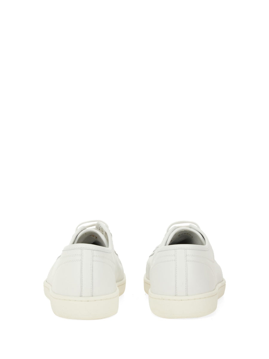 Gym Gold Logo Low-Top Smooth Leather Sneakers