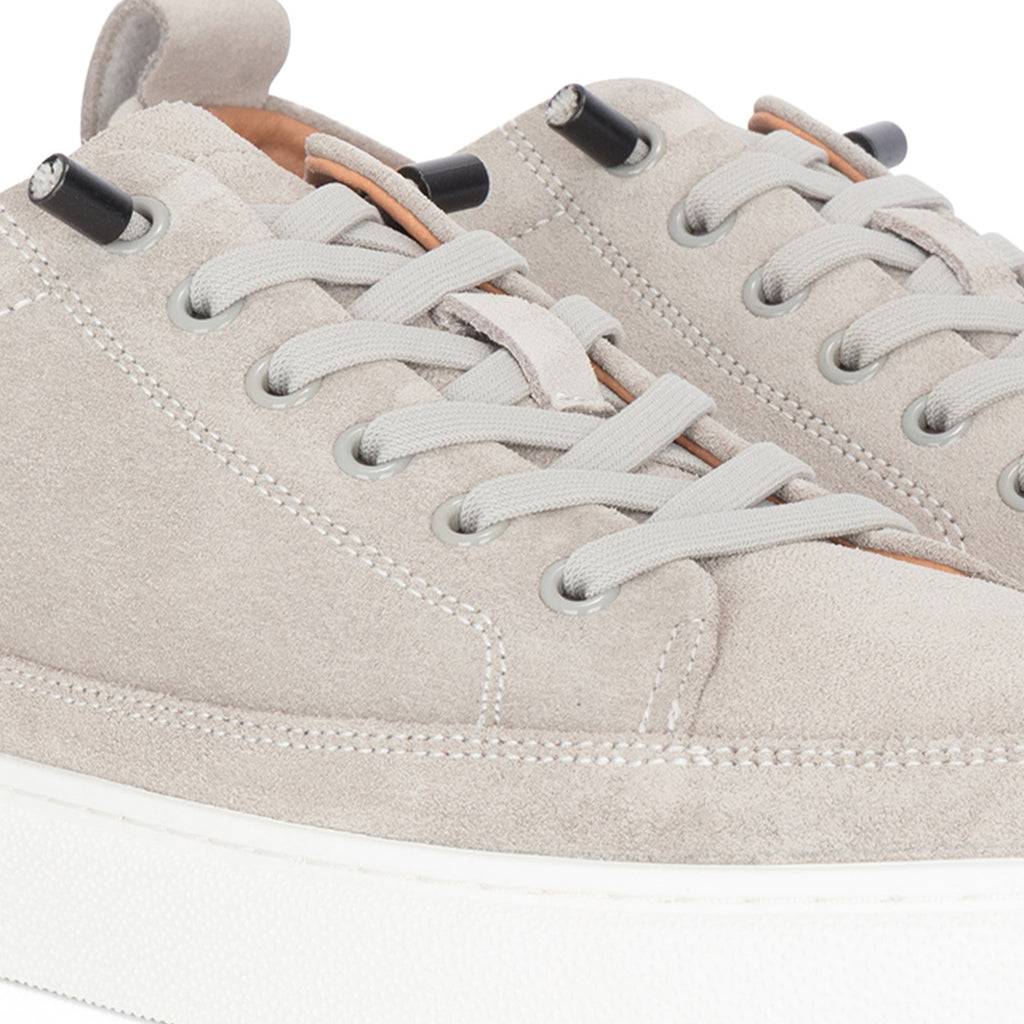 Justin Reess Mens Grey Suede Leather Trainers Sneakers - Josh