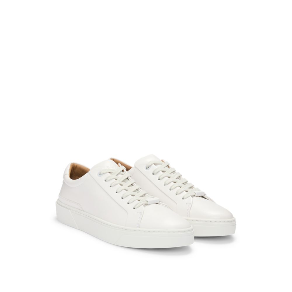 Gary leather low-top trainers with branded lace loop