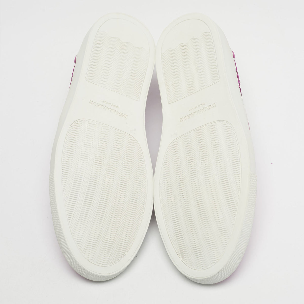 Dsquared2 Pink Glitter Crystal Embellished Slip On Sneakers