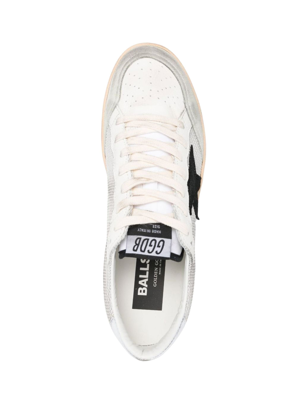 Black Iconic Star Detail Grey Mesh Low-Top Sneakers
