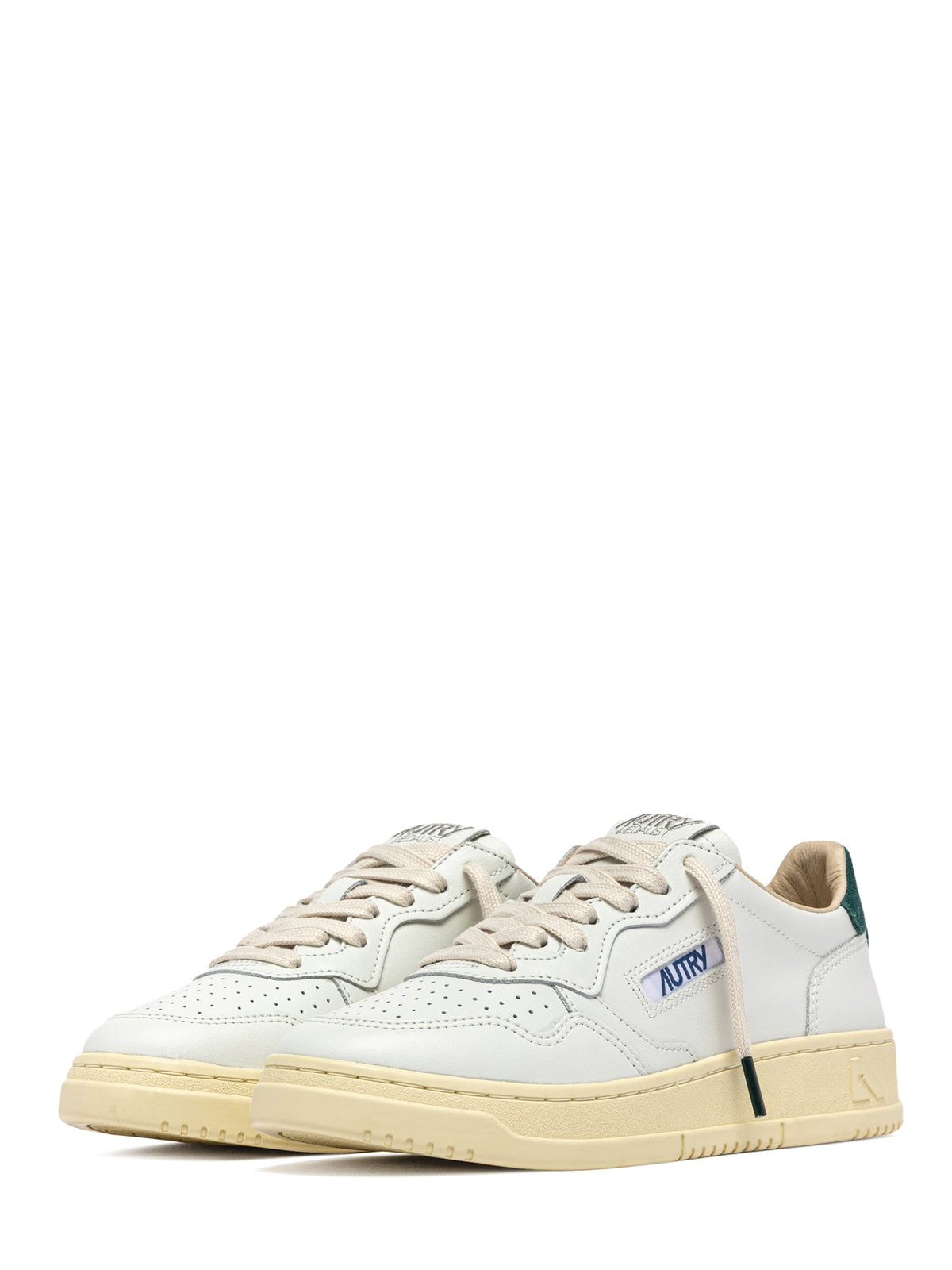 Low-Top Sneakers with Smooth Leather and Suede Accents