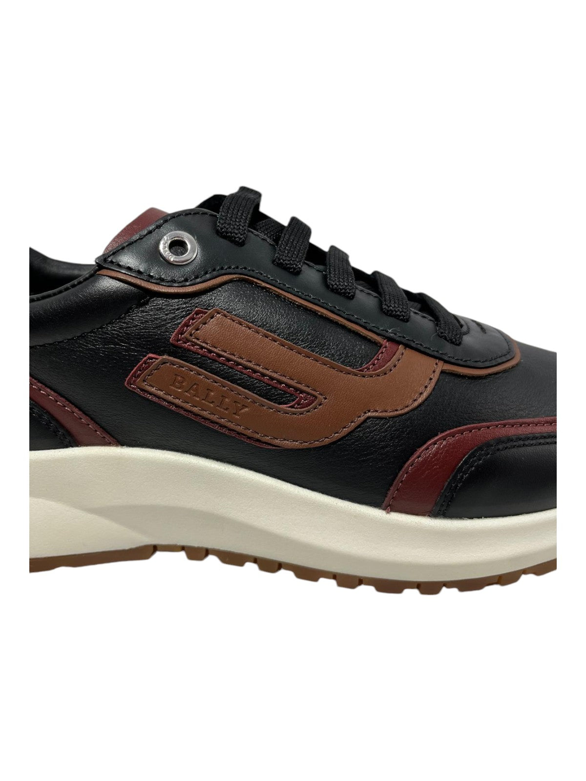 Bally Demmy 6301864 Men's Black/Heritage Red/Cuero Leather Sneakers