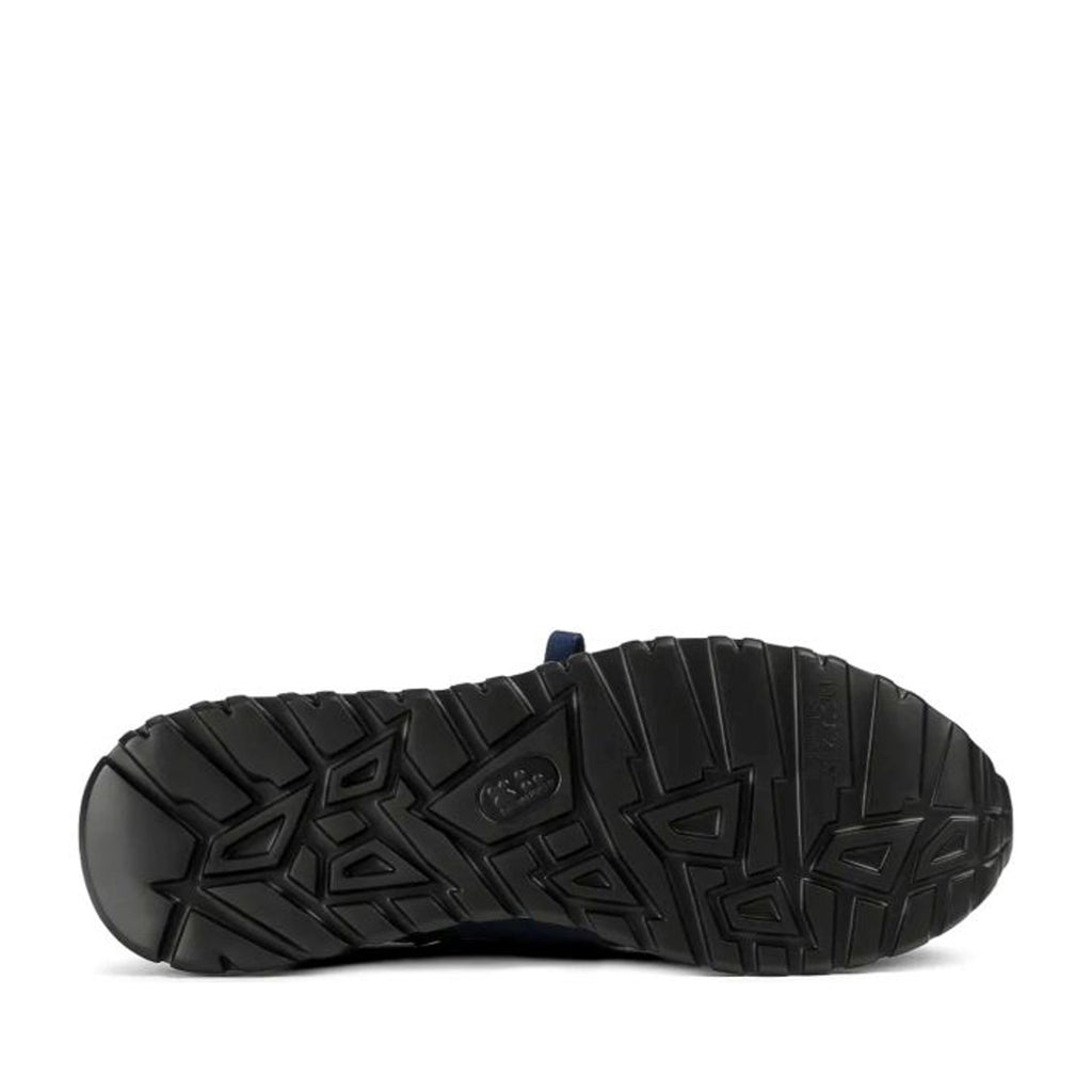 Blue Knitted Snug Collar Contrasting Sole Sneakers