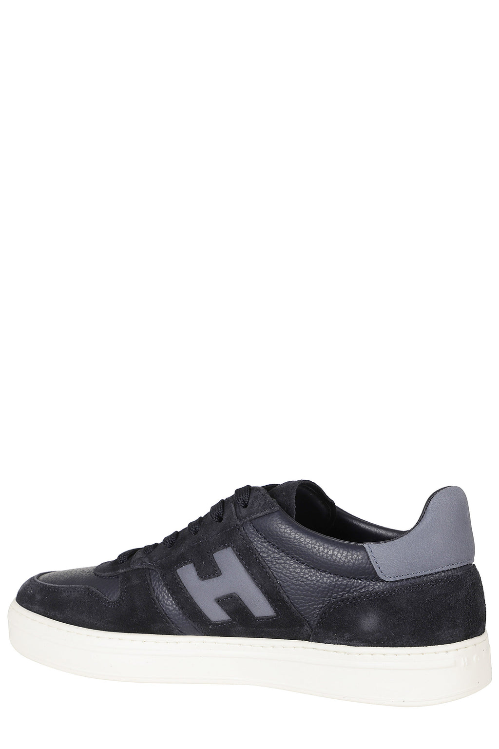 Blue H Tv Smooth Leather Suede Rubber Sole Sneakers