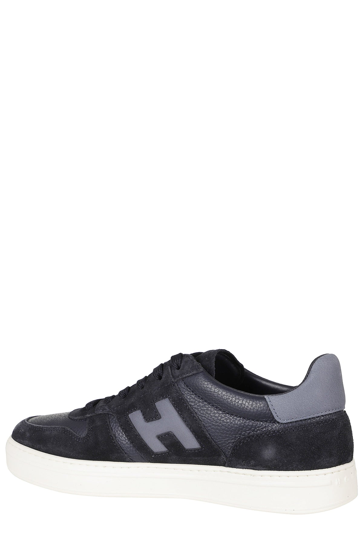 Blue H Tv Smooth Leather Suede Rubber Sole Sneakers