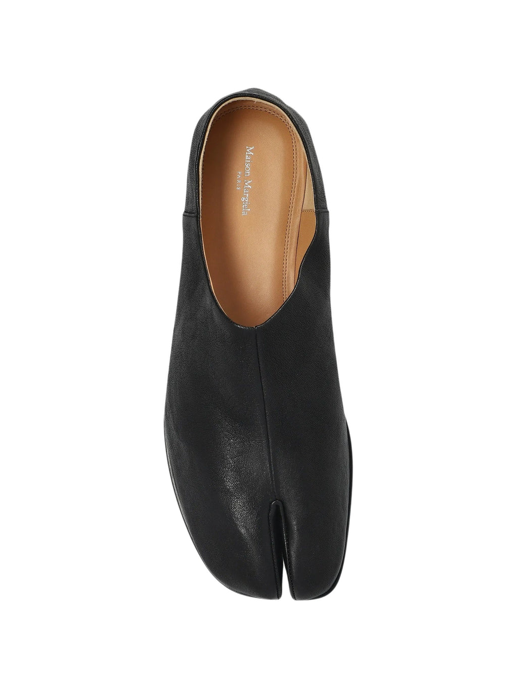 Black Minimalist Tabi Leather Shoes