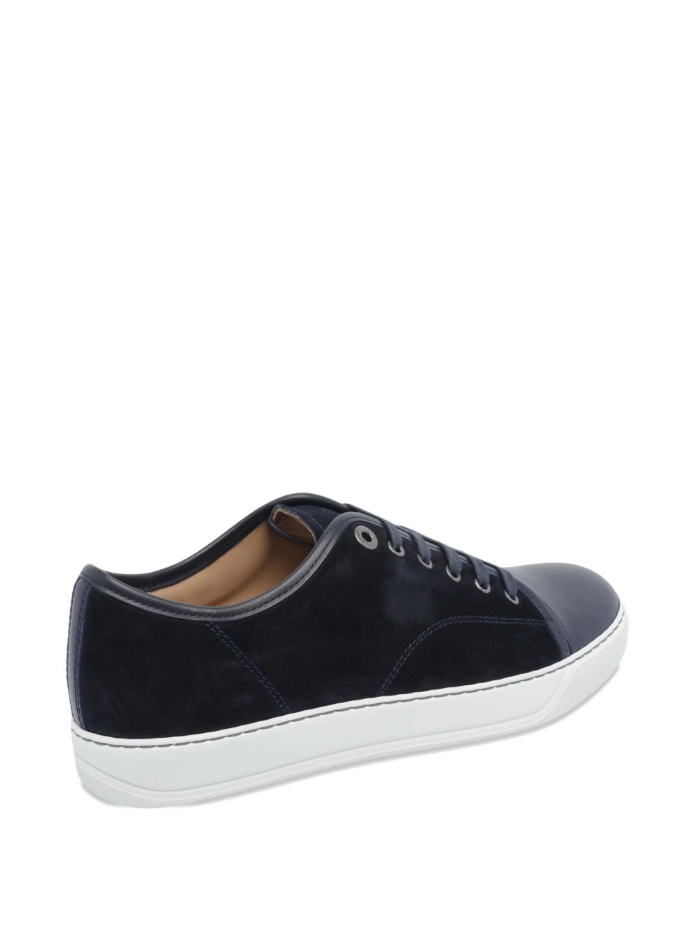 Low-Top Sneakers with Suede and Smooth Texture Contrast