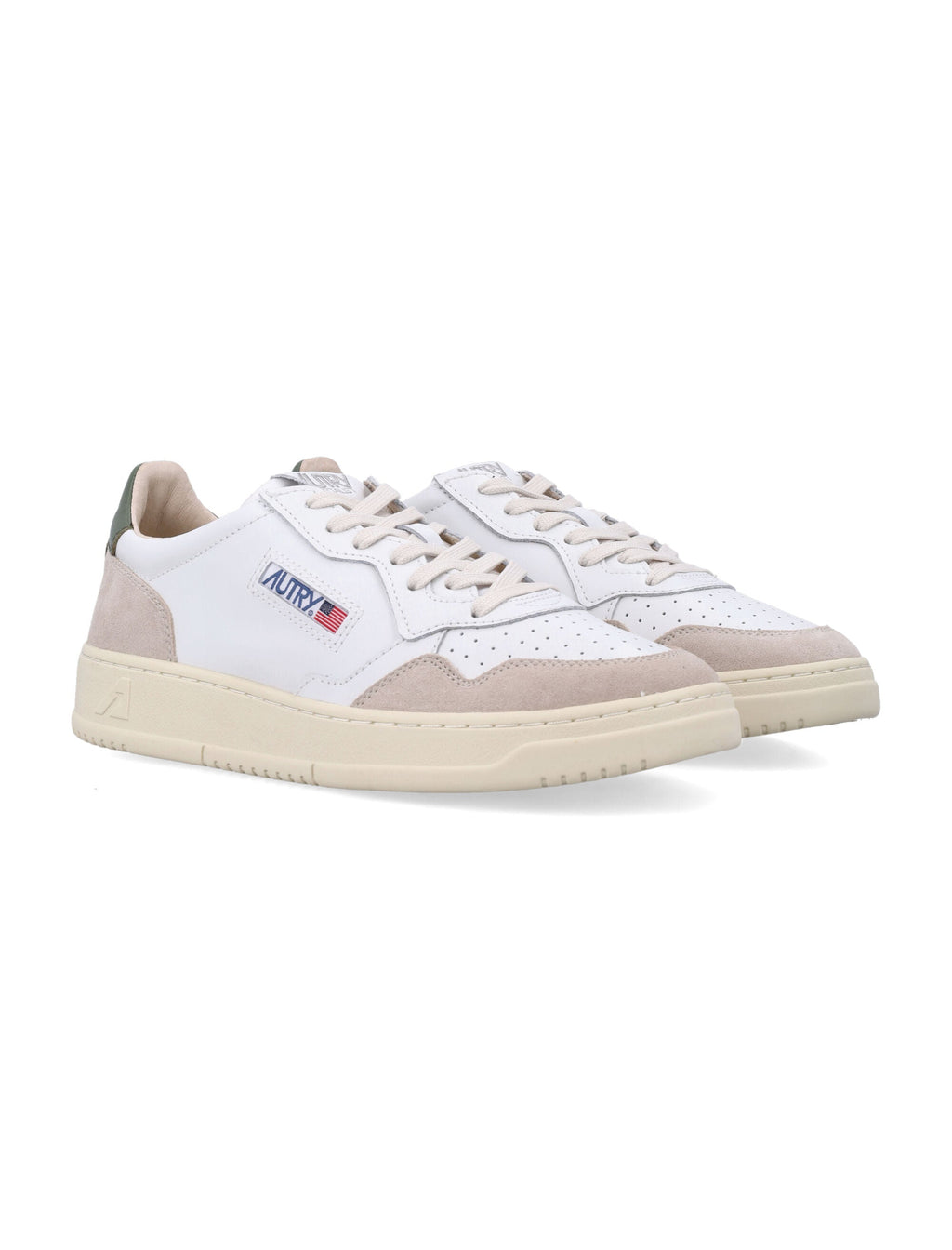 Low-Top Sneakers With Perforated Detailing And Suede Overlays