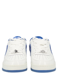 Low-Top Leather Sneakers with Vibrant Accents
